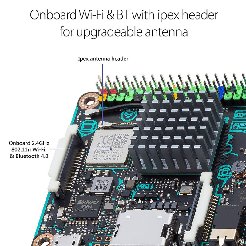 ASUS SBC Tinker board RK3288 SoC 1.8GHz Quad Core CPU, 600MHz Mali-T764 GPU, 2GB LPDDR3 Thinker Board / tinkerboard