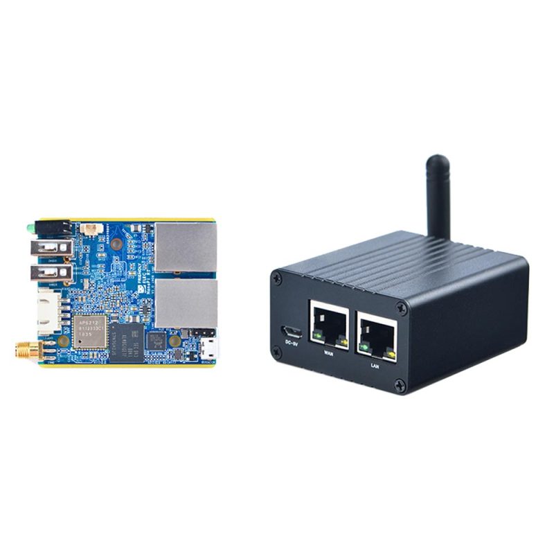 NanoPi R1 Allwinner H3 1GB双以太网端口，Wifi和BT，板载eMMC，带USB和串行端口的loT