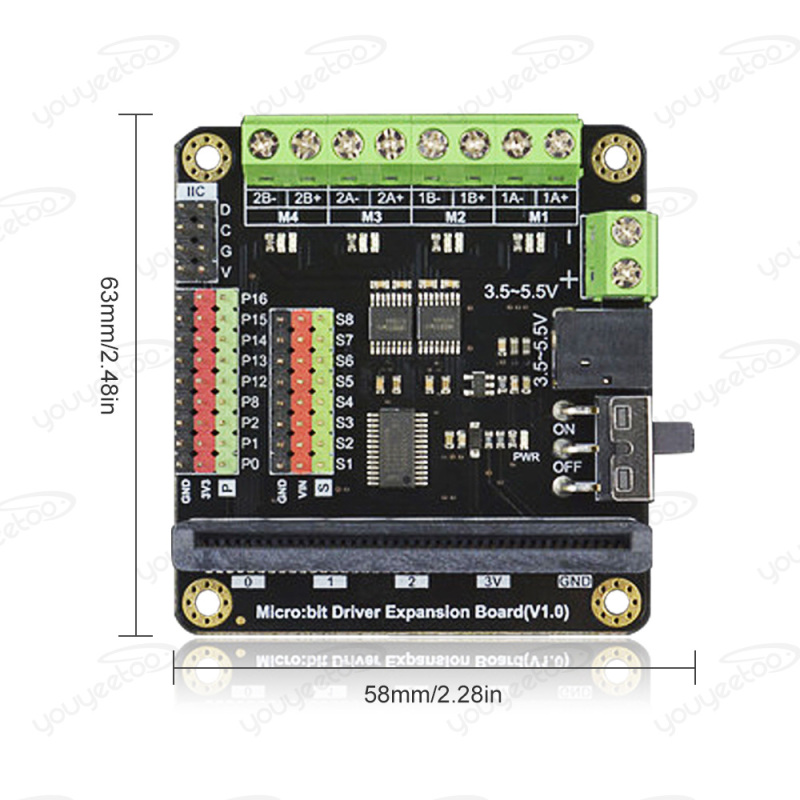 DFRobot Micro:bit Microbit Driver driving controller/Expansion Board with 4-way Motor drives + 8-way servo interfaces for kids