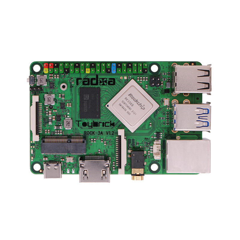 ROCK PI 3A Rockchip RK3568 ARM Cortex Six Core SBC/Single Board Computer Compatible with Official Raspberry Pi Display