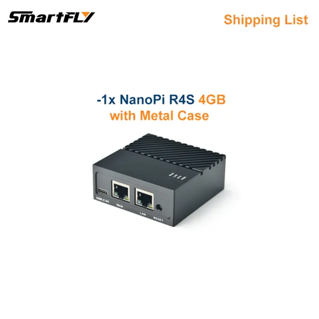 FriendlyElec Nanopi R4S Mini Portable Travel Router OpenWRT with Dual-Gbps Ethernet Ports 4GB LPDDR4 Based in RK3399 Soc for IOT