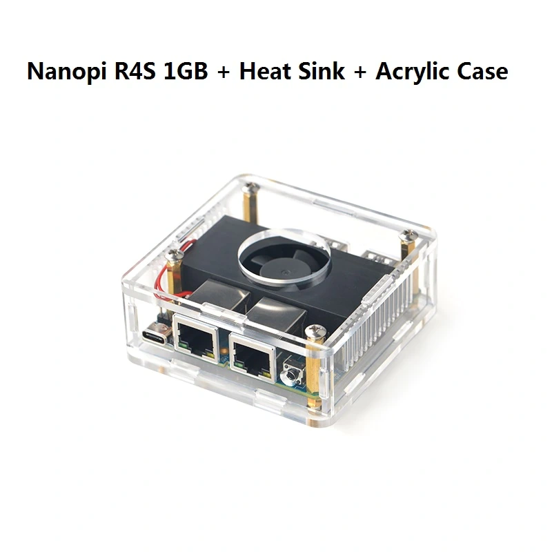 FriendlyElec Nanopi R4S Mini Portable Travel Router OpenWRT with Dual-Gbps Ethernet Ports 4GB LPDDR4 Based in RK3399 Soc for IOT