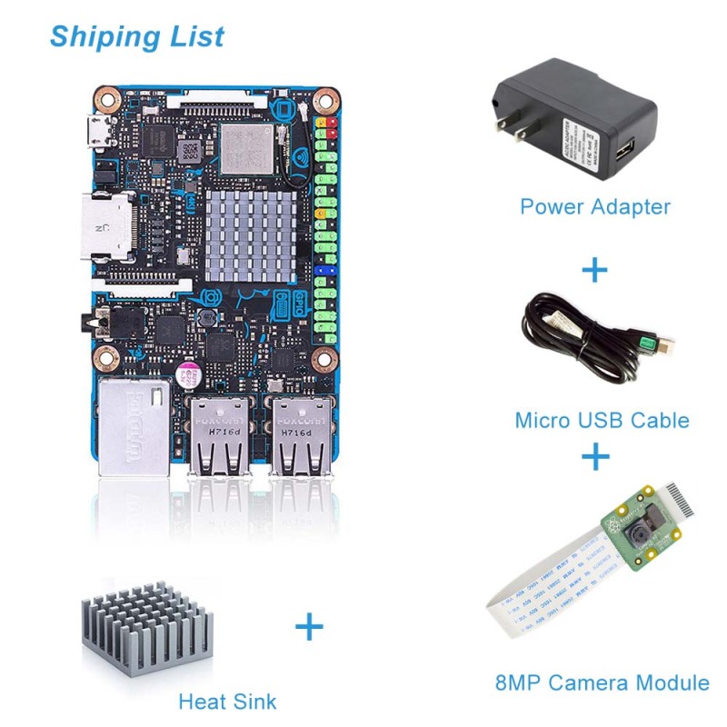 ASUS SBC Tinker board S R2.0 RK3288 SoC 1.8GHz Quad Core CPU, 600MHz Mali-T764 GPU, 2GB LPDDR3 & 16GB eMMC  TinkerboardS