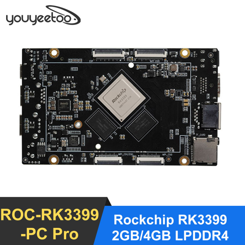 youyeetoo ROC-RK3399-PC Pro SBC Six-Core Rockchip RK3399 High-Performance Main Board Support Android, Ubuntu, Station OS, Debian