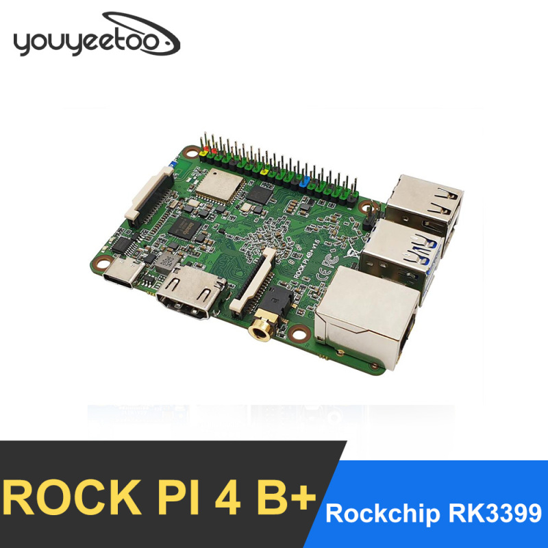 ROCK PI 4 MODEL B+ Rockchip RK3399 - BOARD ONLY (2,4/5GHZ WLAN BLUETOOTH 5.0) ARM Cortex Six Core SBC