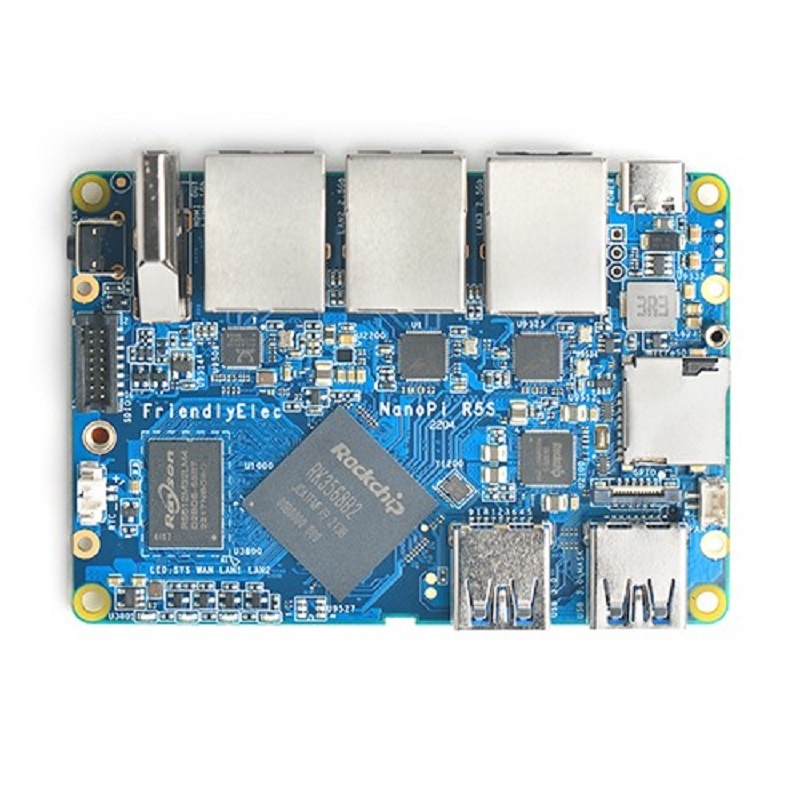 youyeetoo NanoPi R5S Rockchip RK3568 SBC Quad-core ARM Cortex-A55 CPU 2GB+8GB support NVME, PCIe WiFi ,0.8T NPU