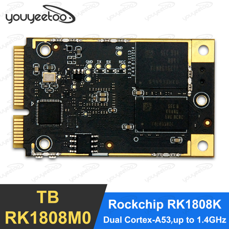 youyeetoo TB-RK1808M0 Dual Cortex-A53 Rockchip RK1808K Mini-PCIe Computing Card 3.0 TOPs for INT8/300 1GB + 8GB Support Debian10