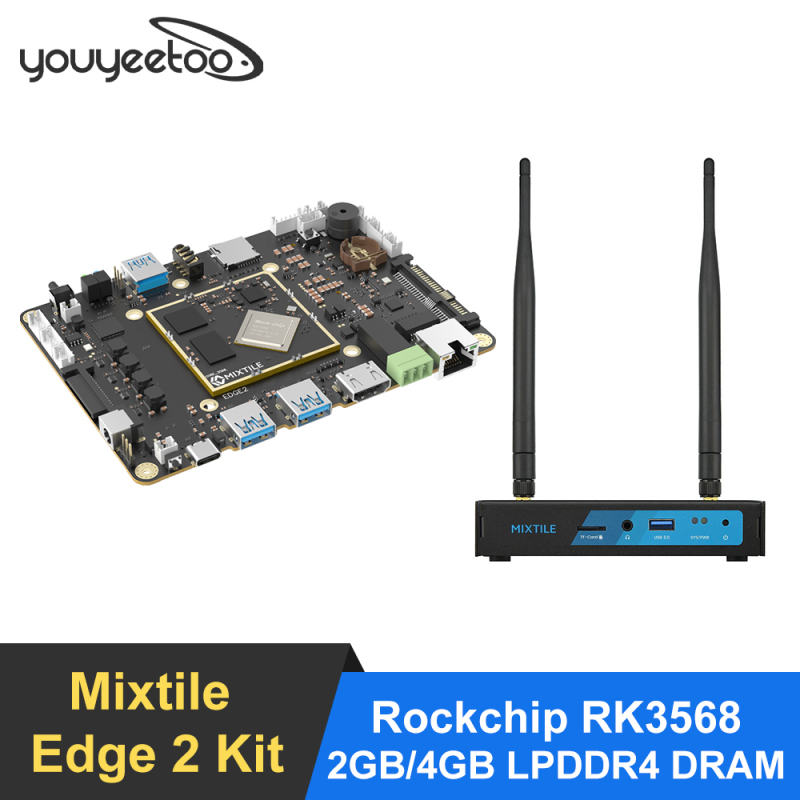 youyeetoo Mixtile Edge 2 Kit Rockchip RK3568 IoT SBC 4GB LPDDR4 DRAM 32GB 0.8 Tops NPU Support Android11 Linux Edge Computing