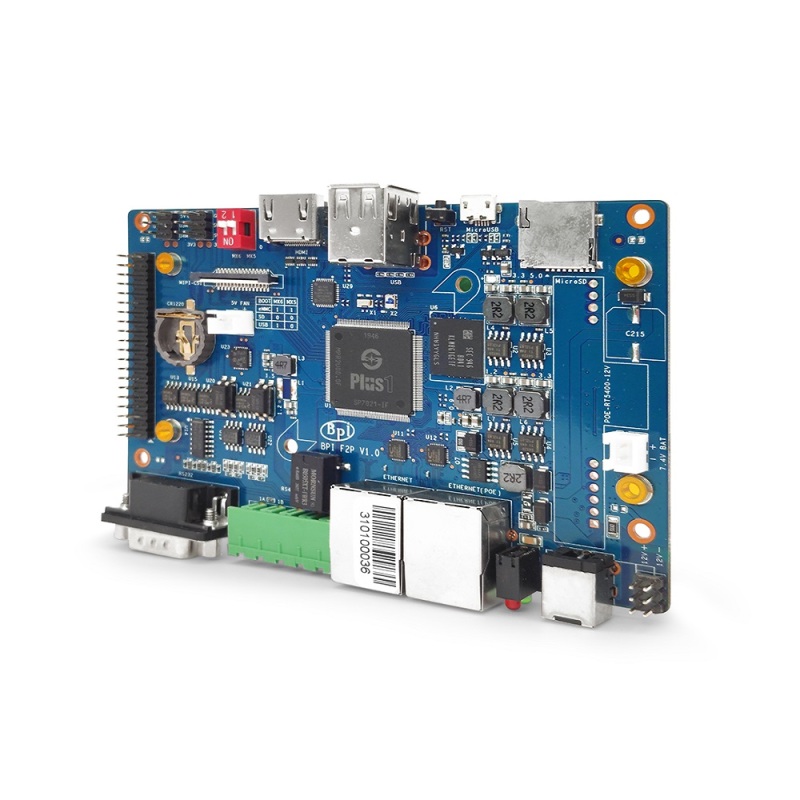 Banana Pi BPI F2P  Industrial Control Board 8GB eMMC Flash Sunplus SP7021 Quad-core Cortex-A7 Processor 512MB DDR3