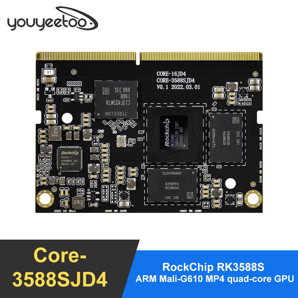 youyeetoo Core-3588SJD4 RockChip RK3588S 8-Core 8K AI Core Board up to  2.4GHz NPU 6 TOPS Support UEFI Boot,Android 12.0,Linux