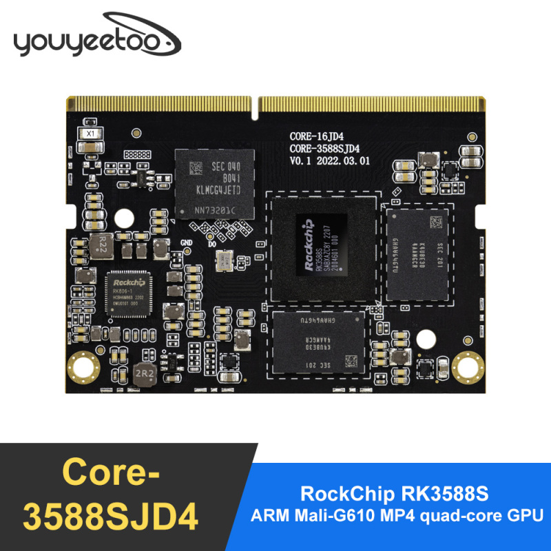 youyeetoo Core-3588SJD4 RockChip RK3588S 8-Core 8K AI Core Board  up to 2.4GHz NPU 6 TOPS Support UEFI Boot,Android 12.0,Linux