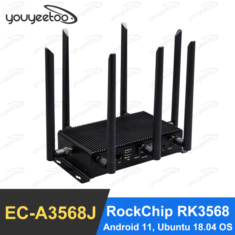 youyeetoo EC-A3568J Quad-Core 64-Bit AI Embedded Computer RockChip RK3568 Quad-core 64-bit Cortex-A55 Support Android 11.0,Ubuntu