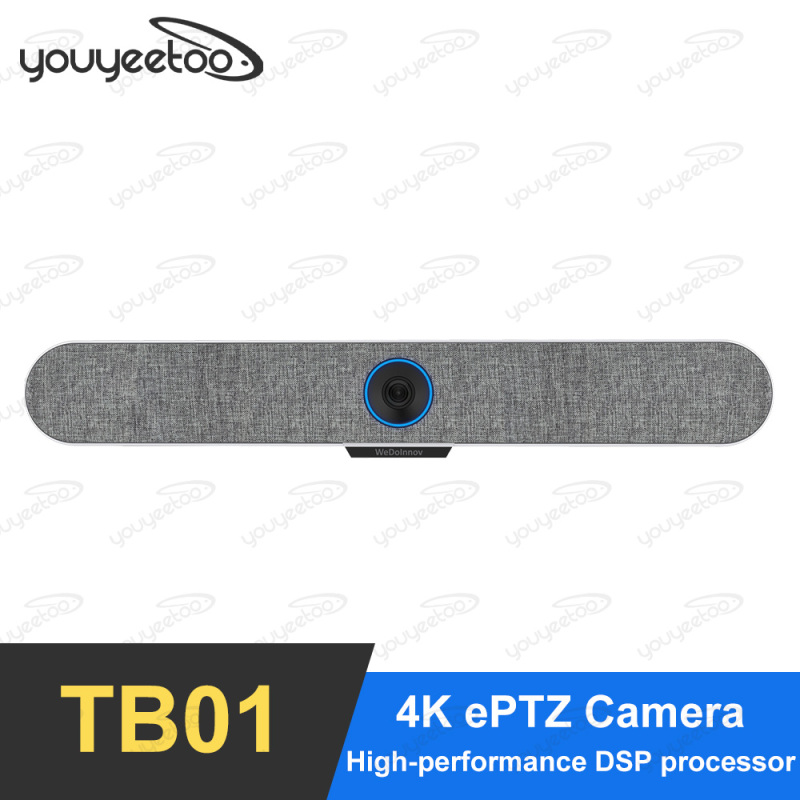 TB01 4K Ai Face Tracking Video Soundbar Webcam for Laptop Computer usb web camera Noise Cancelling Stereo Microphones web cam