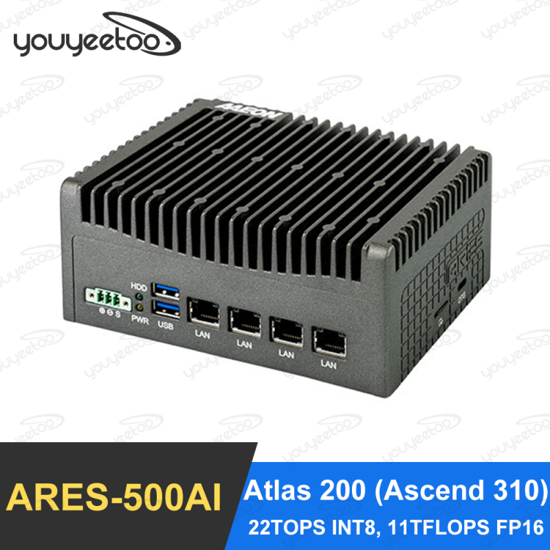 ARES-500AI AI intelligent edge box built-in Huawei Ascend 310 Atlas200 development kit AAEON AI computing power 22TOPS Euler OS