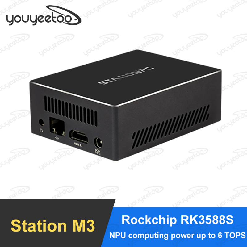 Youyeetoo Station M3 Entertainment·Geek PC RK3588S NPU 6 TOPS Mali-G610 MP4 GPU 4GB/8GB/16GB Support Android, Ubuntu,Station OS