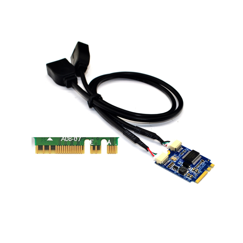 M.2 KEY A+E expansion dual port usb2.0 expansion card M2 WIFI to dual USB Compatible with tinker board 2/2s and tinker R