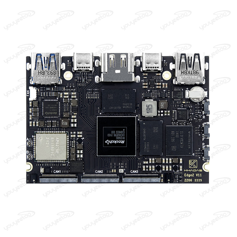 Youyeetoo Edge 2 Rockchip RK3588S Single Board ARM Mali-G610 MP4 GPU, 6 TOPS AI NPU,8 nanometer ARM SoC Quad Display Interfaces