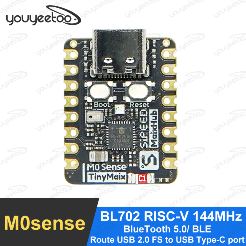 Sipeed M0sense BL702 RISC-V 144MHz AIOT development board BlueTooth 5.0/ BLE iny fingertip Route USB 2.0 FS to USB Type-C port
