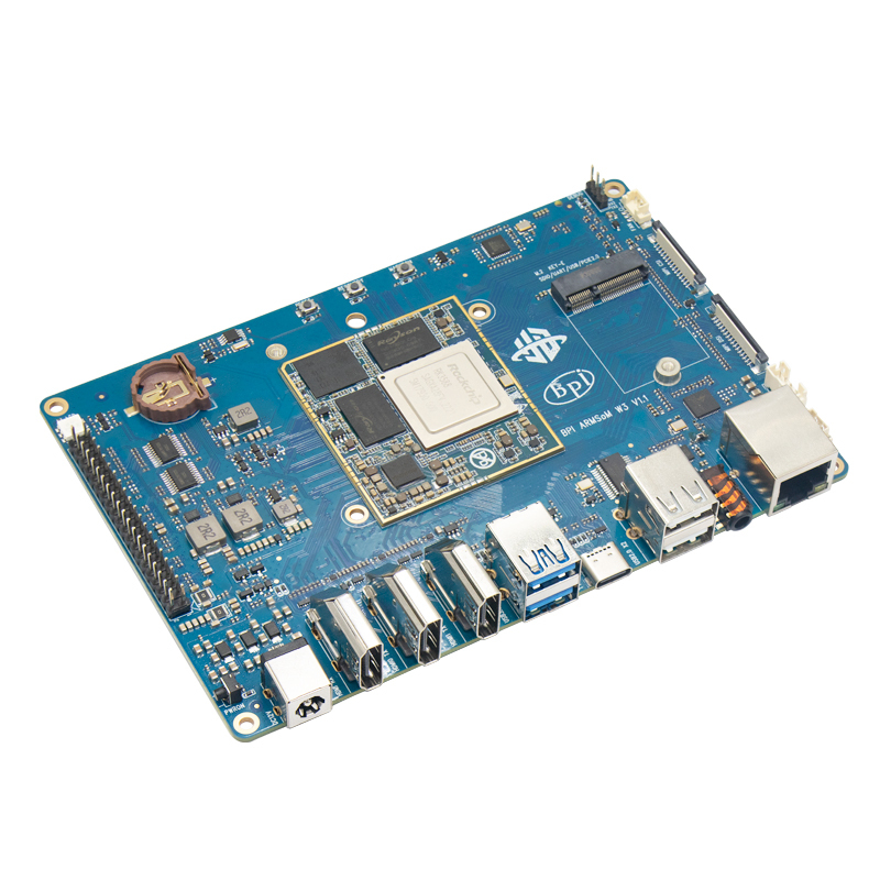 BPI-W3 SBC features Rockchip RK3588 SoM, M.2 NVMe socket, 2.5GbE, up to 8K@60 HDMI output and input