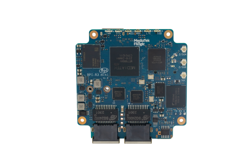 BPI-R3 Mini Router board with MediaTek MT7986(Filogic 830),support Wi-Fi 6, 2 2.5GbE network