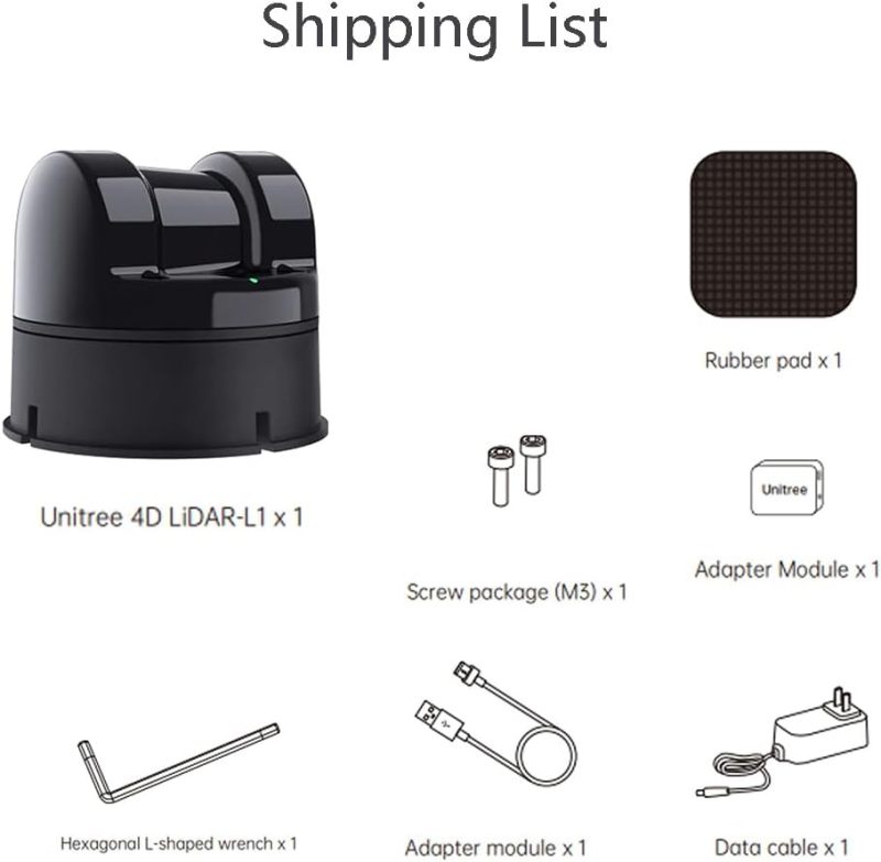 Unitree L1 4D 3D Lidar - 360° × 90° Omnidirectional ultra-wide angle scanning 20-30M Scanning Radius