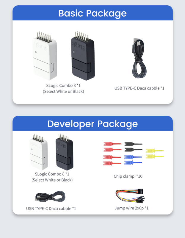 8 in 1 USB logic analyser - SLogic Combo 8 - RISC-V logic analyser  - logic analyzer, CKLink debugger, DAP-Link debugger ,USB2UART