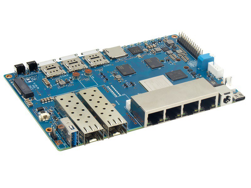 BPI-R4 Router board - MediaTek MT7988A Support WIFI6 WIFI7 10G SFP 4 GbE Port