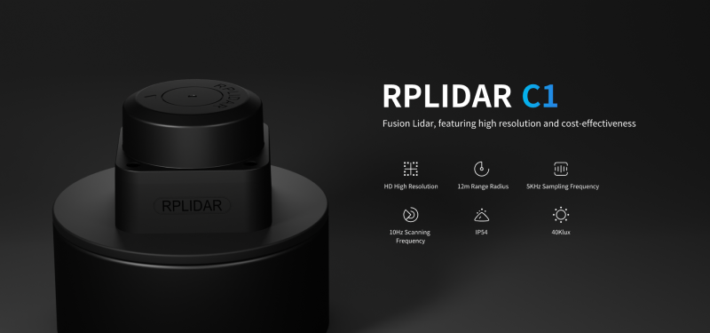 RPLidar C1 - 360° 12Meter Lidar Scanner - Seamless switching of A1M8 - DTOF Lidar Sensor  UAV Drone