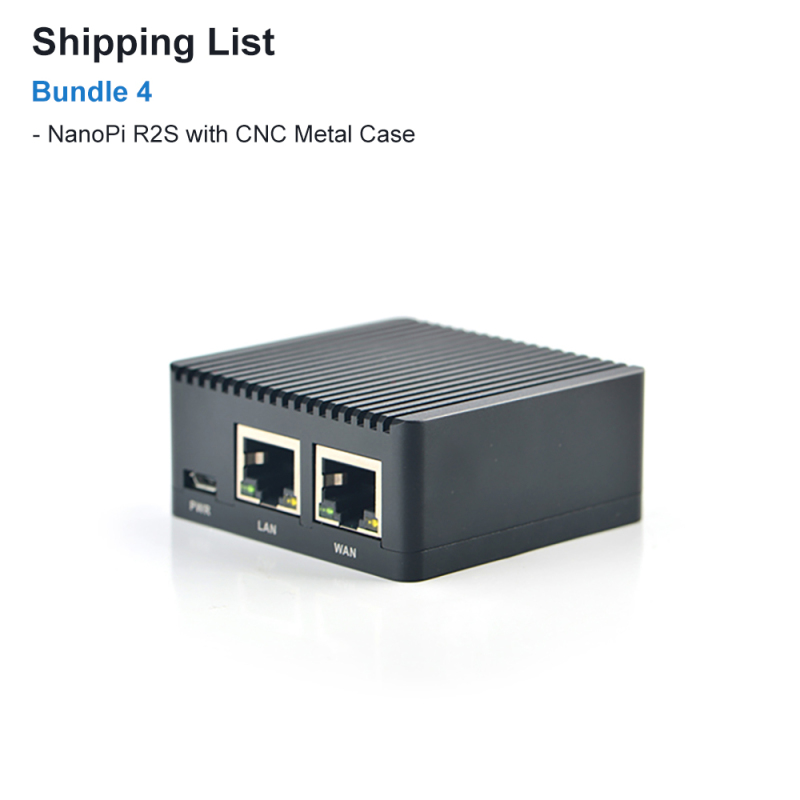 youyeetoo NanoPi R2S Mini Router, Support OpenWrt Linux With CNC Metal Case, Dual Gigabit Port