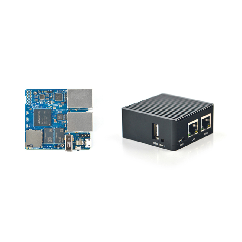 youyeetoo NanoPi R2S Mini Router, Support OpenWrt Linux With CNC Metal Case, Dual Gigabit Port