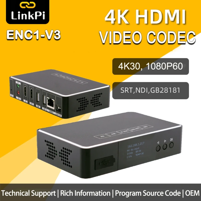 LinkPi ENC1-V3 NDI Encoder - ENC1 V2 upgraded version, RTSP/RTMP/HTTP/HLS