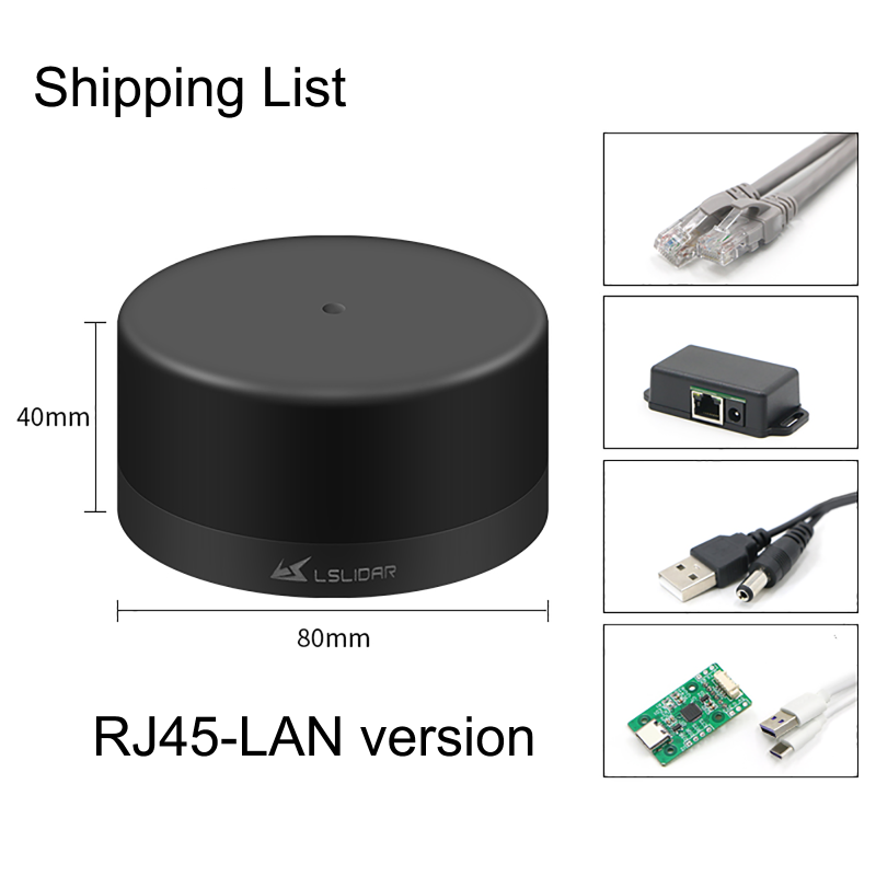 LSLidar M10/M10P Lidar - 25 Meter, 360°, ToF,Class 1, Supports dual LiDAR fusion - Omnidirectional Scanning with Sealed Cover - Laser Scanner