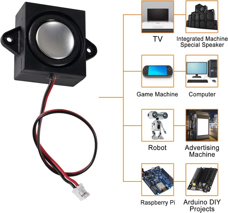 Speaker 3 Watt 8 Ohm PH2.0 Interface, Compatible with Arduino Motherboard