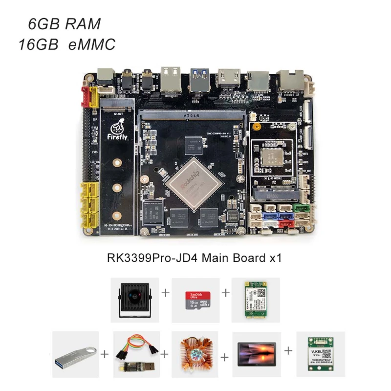 youyeetoo 3399Pro-JD4 AI Core Board - Up to 3.0 Tops NPU,Support TensorFlow Lite/Android NN API