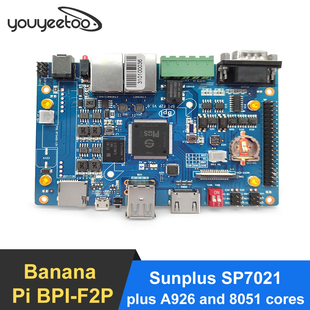 Banana Pi BPI F2P  Industrial Control Board 8GB eMMC Flash Sunplus SP7021 Quad-core Cortex-A7 Processor 512MB DDR3