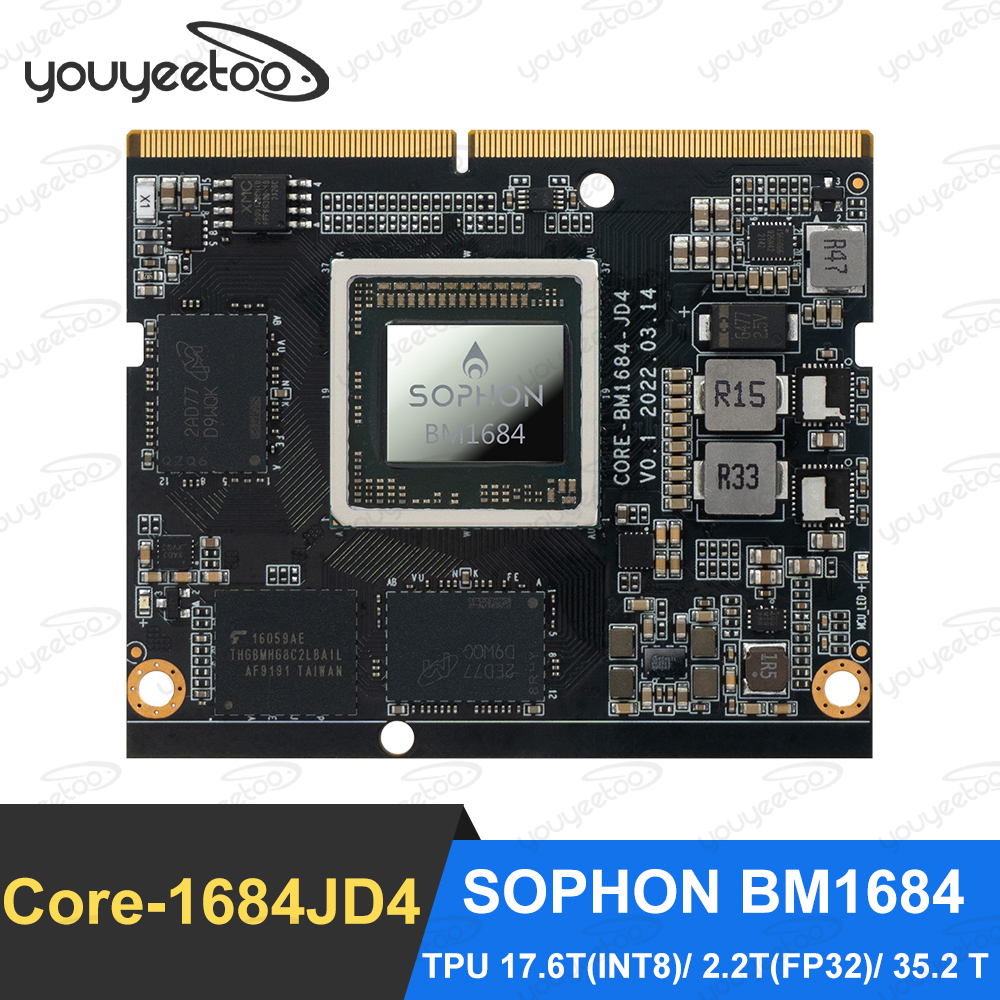 Youyeetoo Core-1684JD4 AI Core board SOPHON BM1684 Octa-core A53 Large Memory and High Computing Power 6GB/12GB LPDDR4/LPDDR4X
