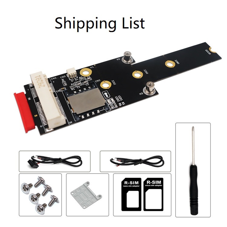 M.2(NGFF) key M to MINI PCIE Adapter - 3G /4G / wifi wireless card module - Adapter