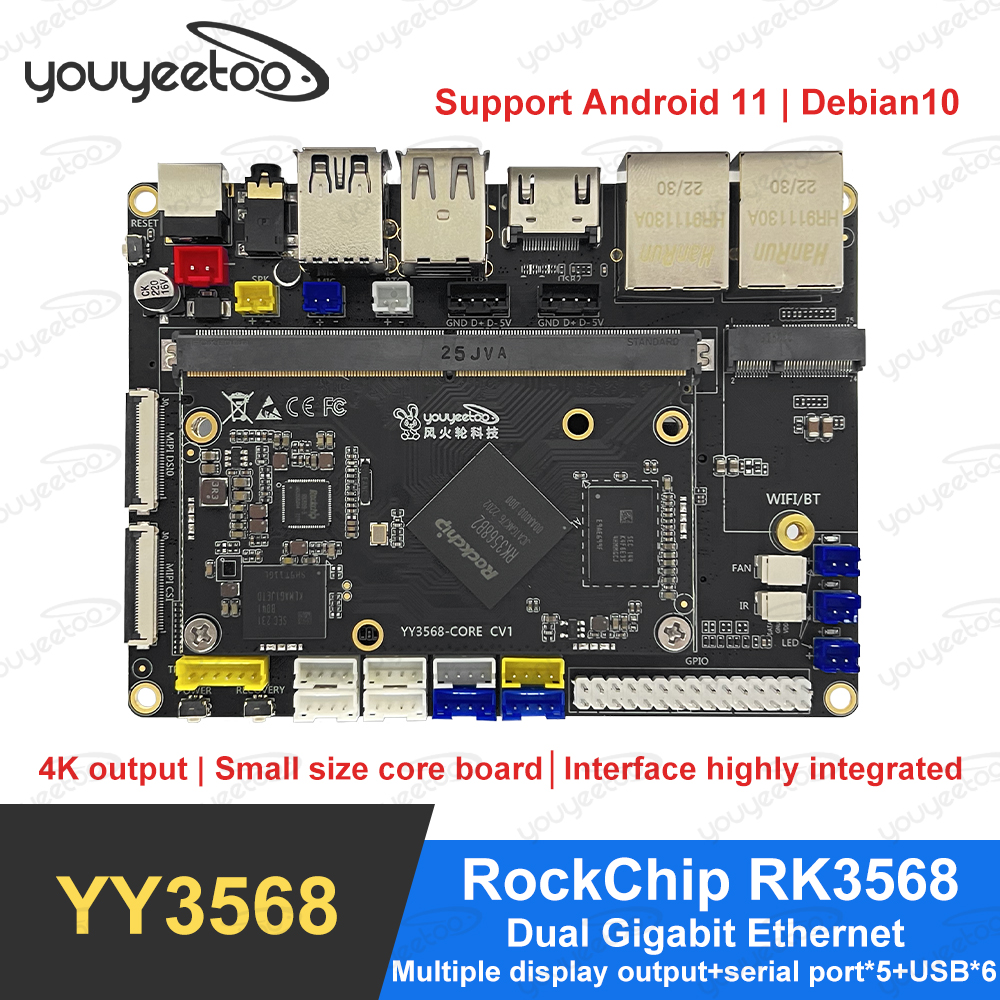 youyeetoo YY3568 ARM Development Board, Based on Rockchip RK3568 Quad Core  A55 for AIOT