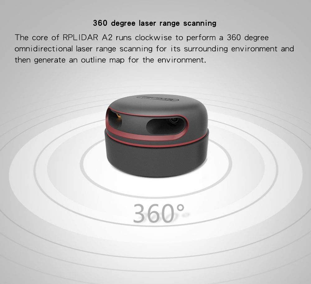 Slamtec RPLIDAR A2M7 2D 360 Degree 16 Meters Scanning Radius LIDAR Sensor Scanner for Obstacle Avoidance and Navigation of AGV UAV