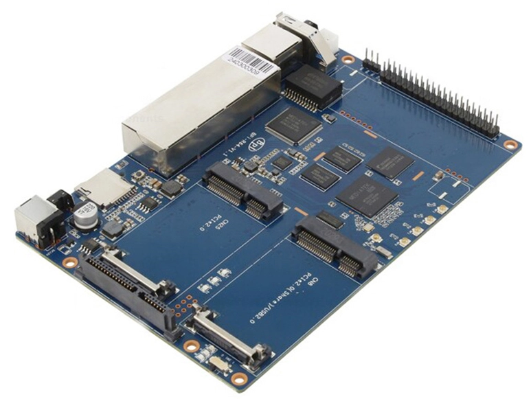 YOUYEETOO Banana Pi BPI-R64 With MT7615 Module R64 Metal Case MediaTek MT7622 8G eMMC flash 1G DDR3 Support Wifi Bluetooth POE 4G Module