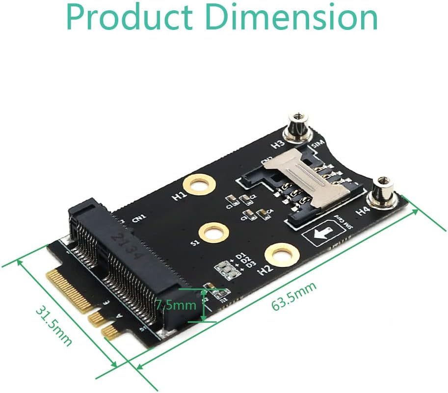 [youyeetoo X1 4G adapter ]Mini PCI-E to M.2(NGFF) Key A/E Adapter with SIM Card Slot
