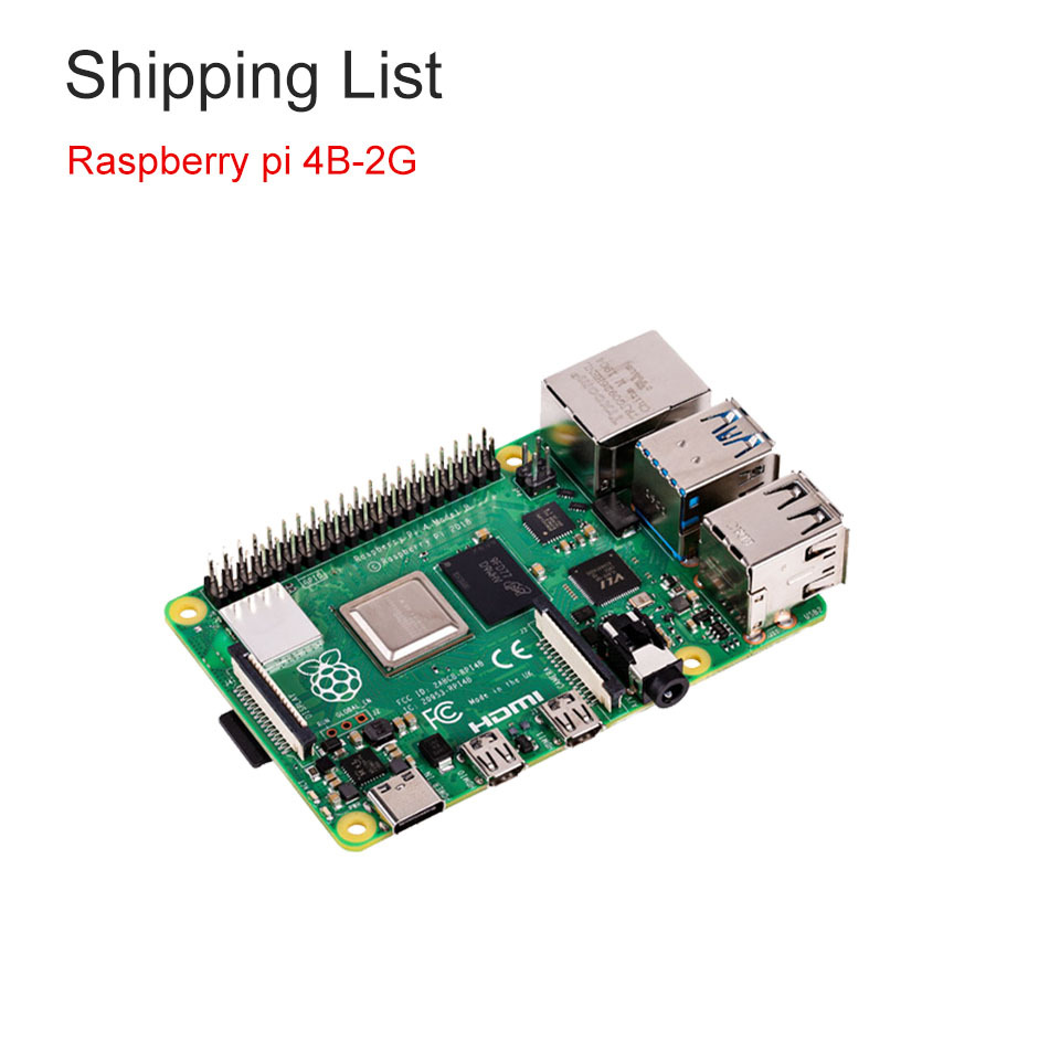Latest Raspberry Pi 4 Model B LPDDR4 2G/4G  Quad-core Cortex-A72 (ARM v8) 64-bit 1.5Ghz Dual 4K HDMI Output Power than 3B+