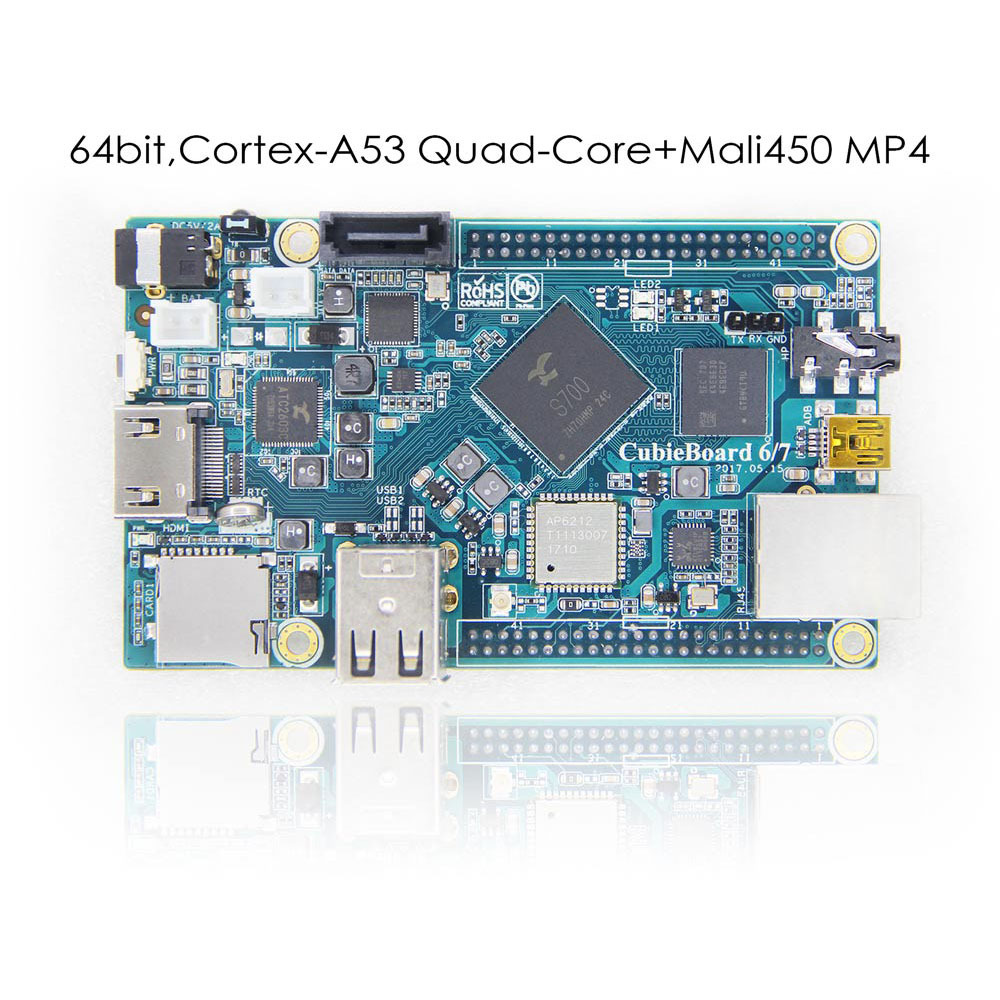 Cubieboard7 Actions SOC S700 ARM Cortex-A53四核2G LP DDR3 8G eMMC开发板/ android / linux /开源