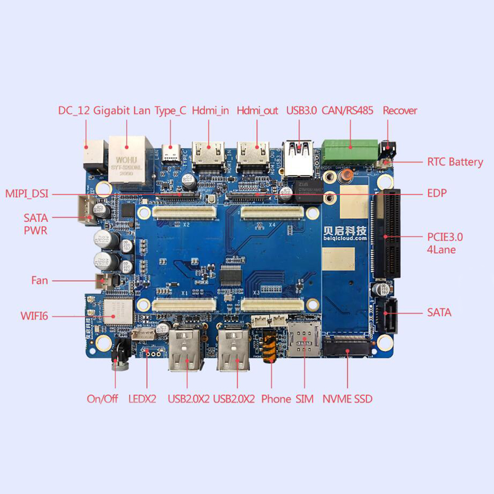 youyeetoo BQ-3588-C Development Board Rockchip RK3588 NPU 6.0 TOPs ARM Mail-G610 GPU Ultra HD Display-8K Support Android, Ubuntu