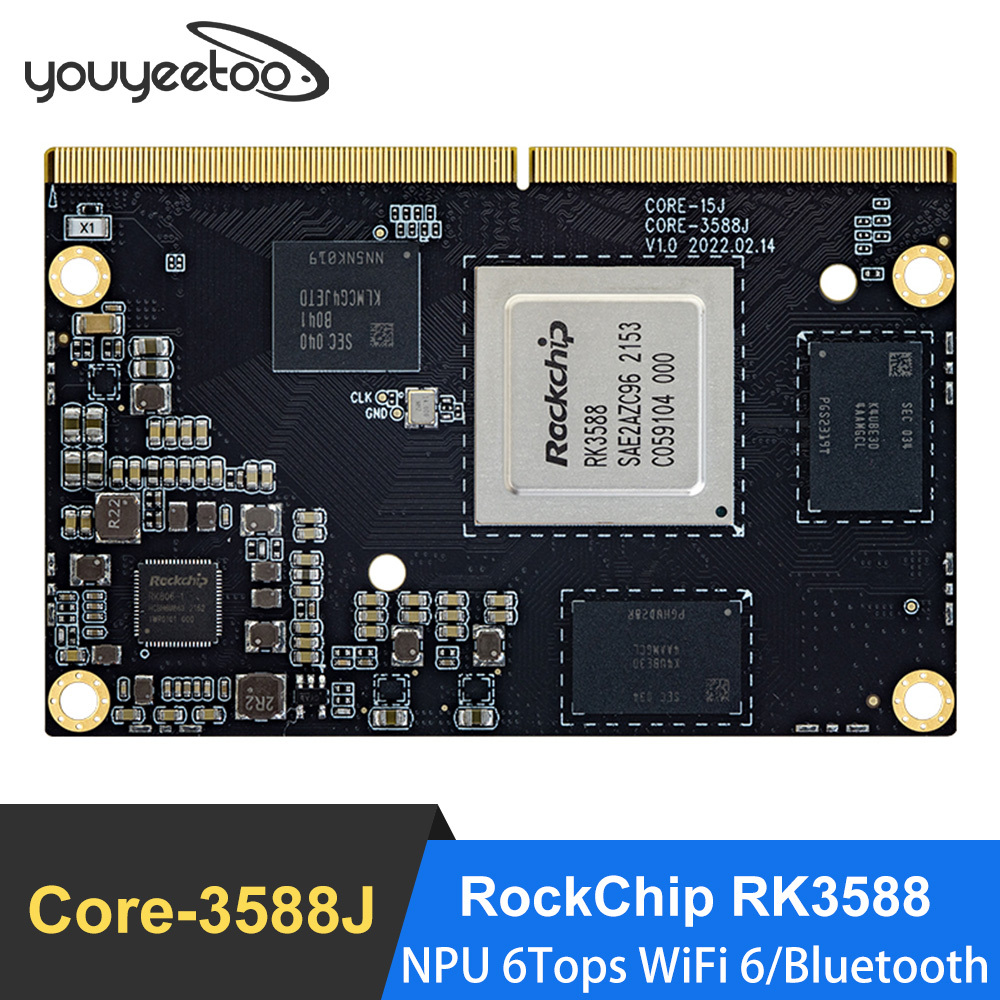 youyeetoo Core-3588J 8K AI Core Board RockChip RK3588 8-core 64-bit 8nm Cortex-A76 NPU 6Tops SBC Supports Android 12.0 Linux