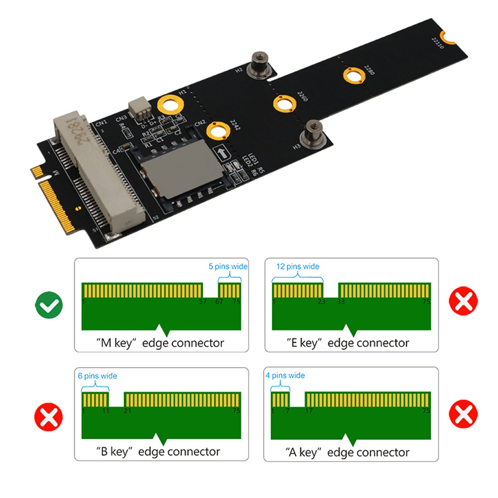 M.2(NGFF) key M to MINI PCIE Adapter - 3G /4G / wifi wireless card module - Adapter