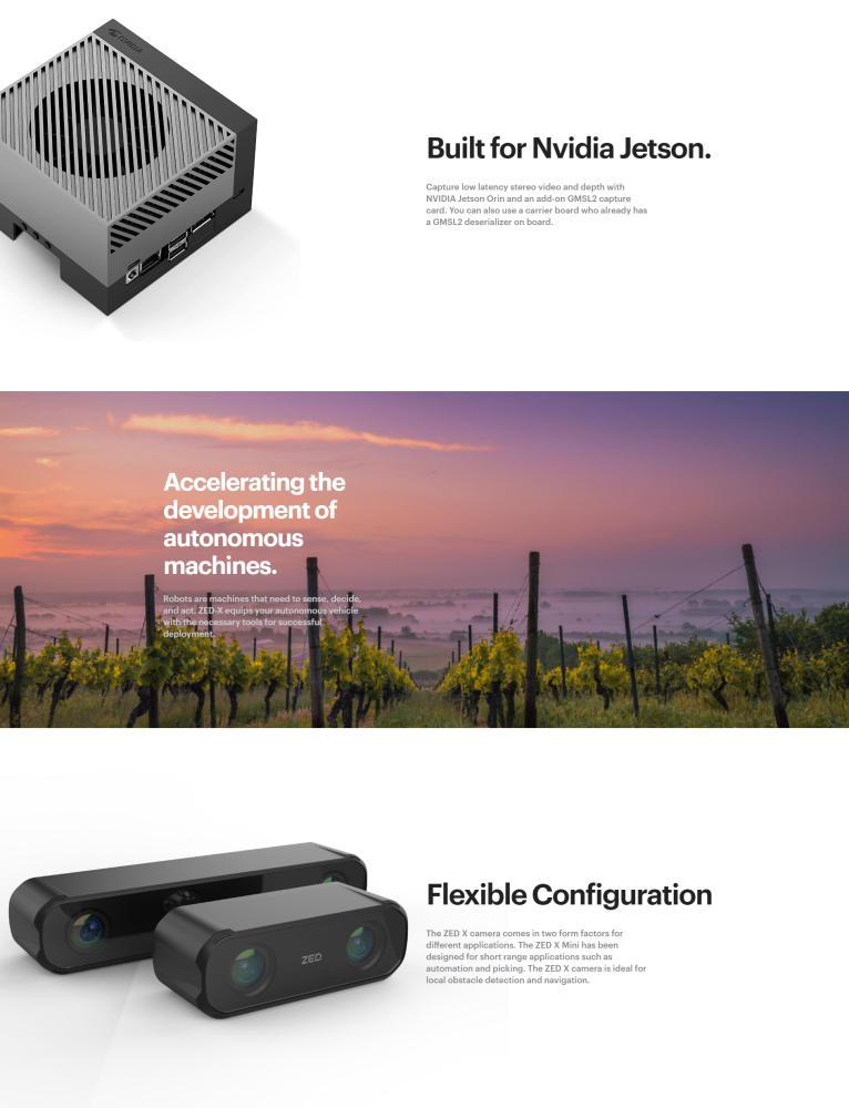 ZED X Stereo Camera,IP66,Color Global Shutter 1200P@60fps,Ready for field operation