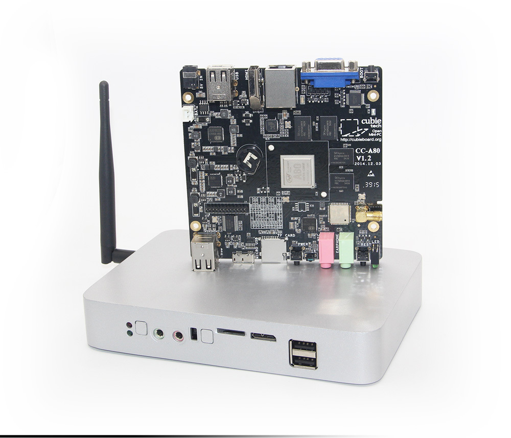 CC-A80 Mini PC  Cubieboard4 inside Development Board/Cubieboard A80 Cortex A15x4 up to 2.0GHz, A7x4 /2GB DDR 8G EMMC