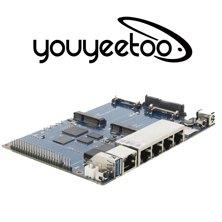 YOUYEETOO Banana Pi BPI-R64 With MT7615 Module R64 Metal Case MediaTek MT7622 8G eMMC flash 1G DDR3 Support Wifi Bluetooth POE 4G Module
