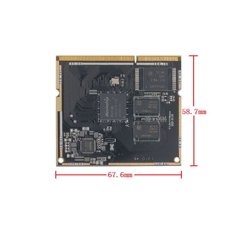 Smartfly Rockchip RV1126/ RV1109 Gold Finger Core Board Quad core ARM Cortex A7 32 bit integra NEON & FPUtes 1G DDR3 8G eMMG